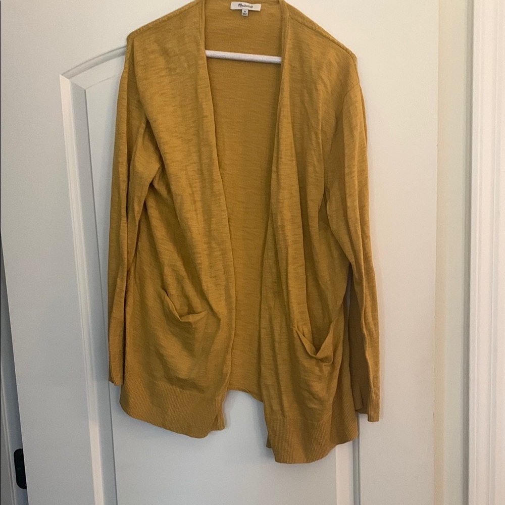Madewell Yellow Cardigan Sweater Soft Knit Relaxed Fit